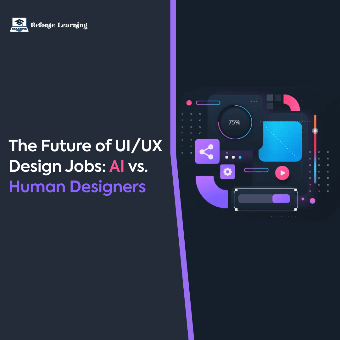 AI-powered UI/UX design vs. human creativity – Discover how artificial intelligence is transforming the future of UI/UX design jobs and why human designers remain irreplaceable.