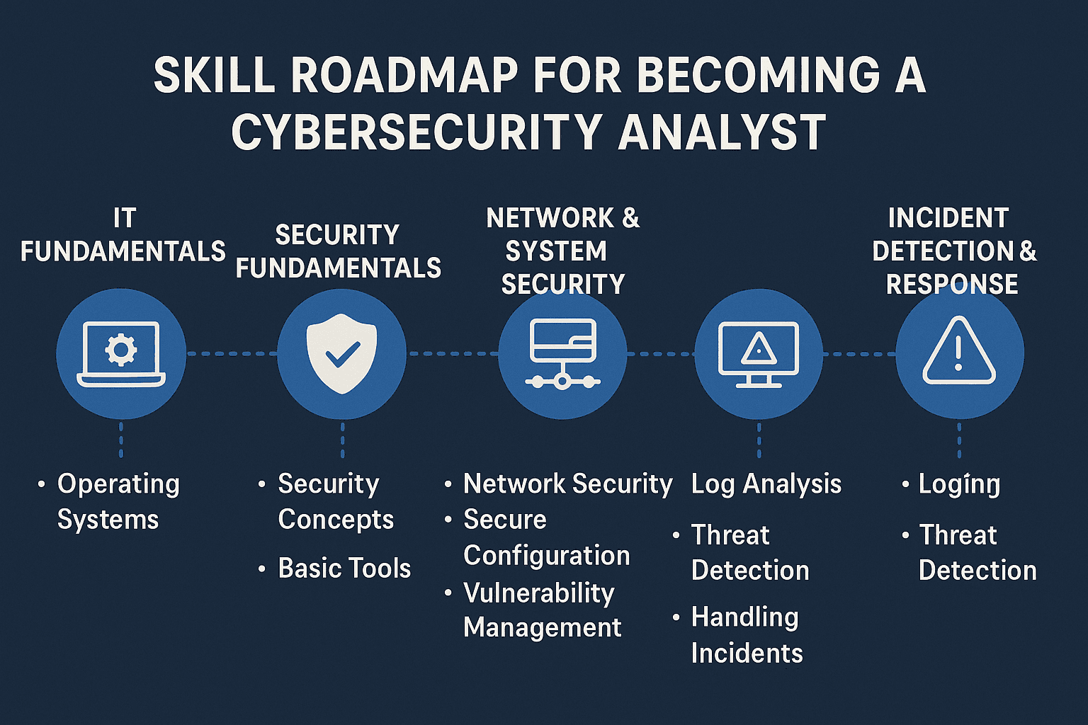 Person using a laptop surrounded by digital shield icons, symbolizing cybersecurity career training from scratch.
