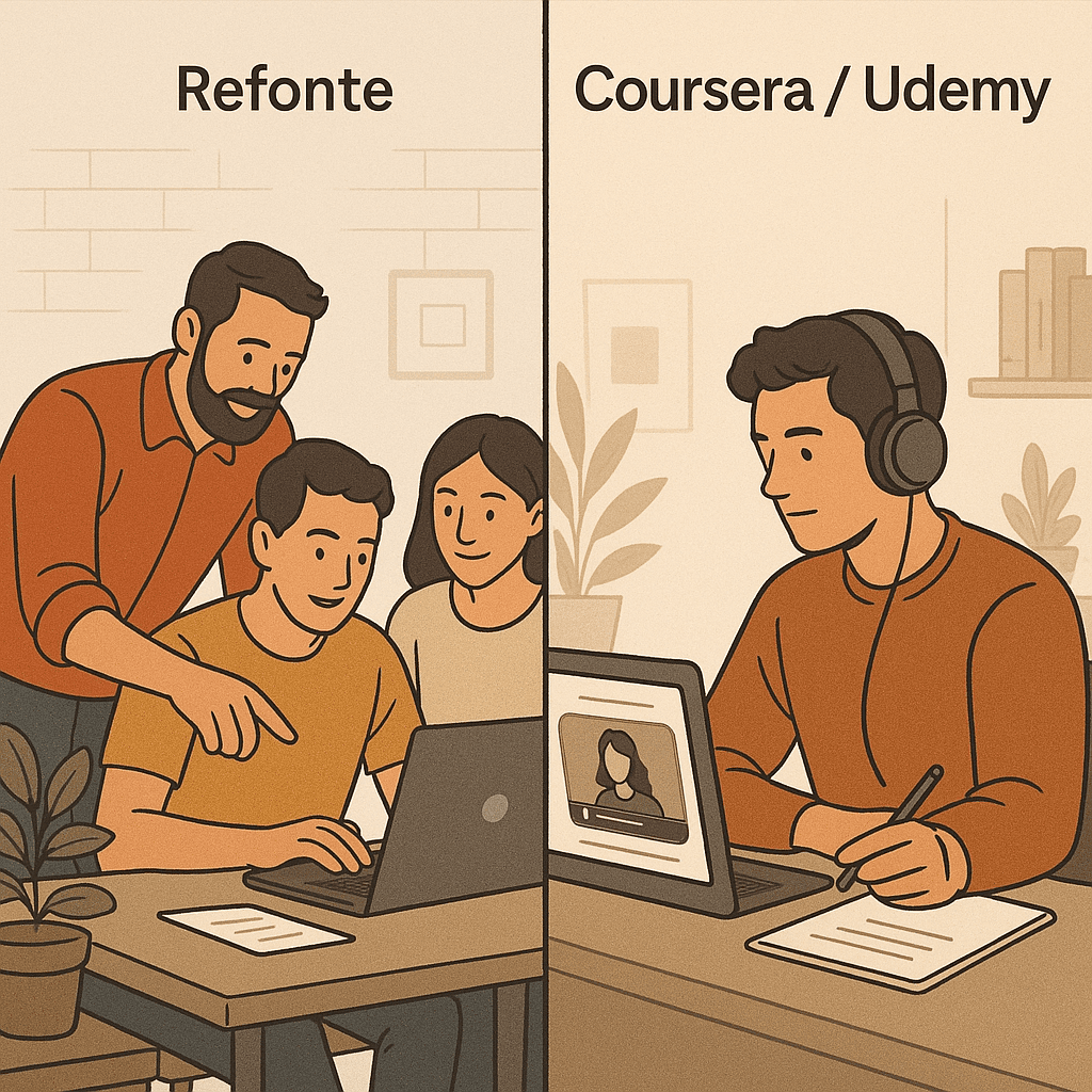 Refonte vs Coursera or Udemy