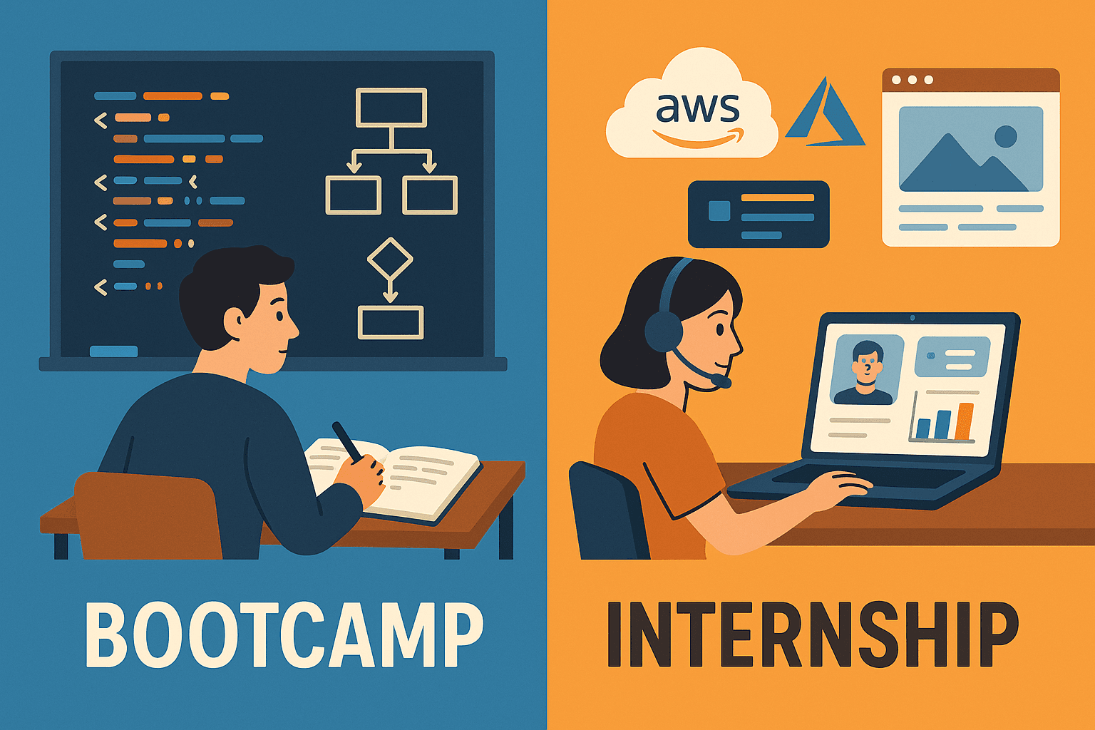 data engineering virtual internship vs bootcamp
