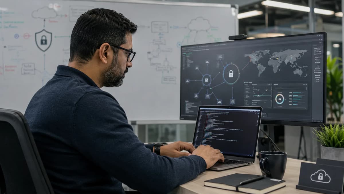 Cloud network engineer configuring a Linux VPN migration while monitoring secure Azure connectivity, certificates, and routing.