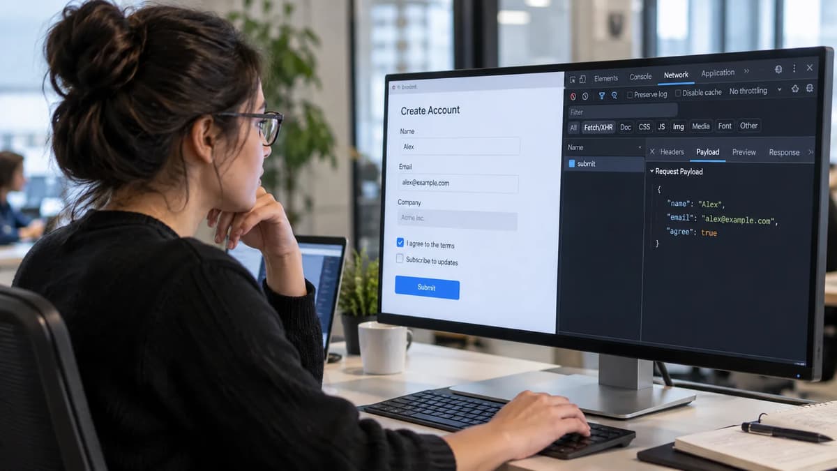 Frontend engineer auditing missing FormData fields caused by disabled controls and payload capture timing