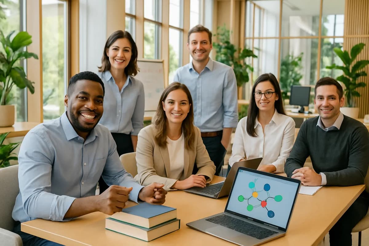 An independent educator designs course materials for online learning.