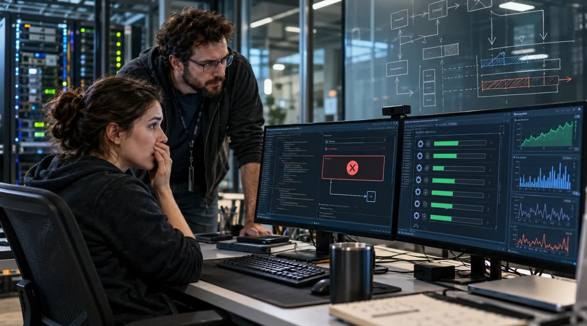 Two Java engineers debugging a cancelled CompletableFuture whose supplier continues running on an executor.