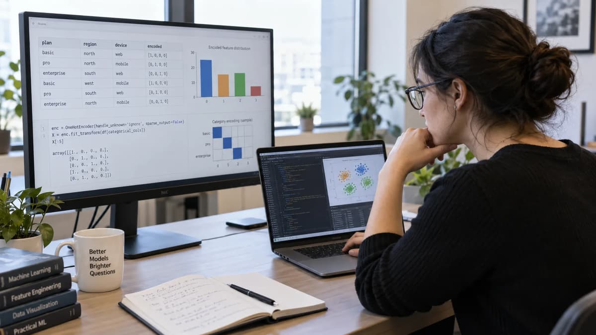 Machine learning engineer reviewing a OneHotEncoder collision between an unknown category and a dropped baseline