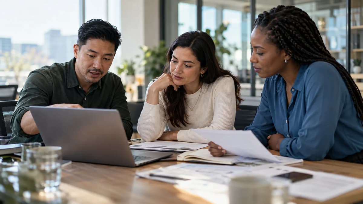 Cloud engineers reviewing Amazon S3 object versions and delete markers on a shared office monitor.