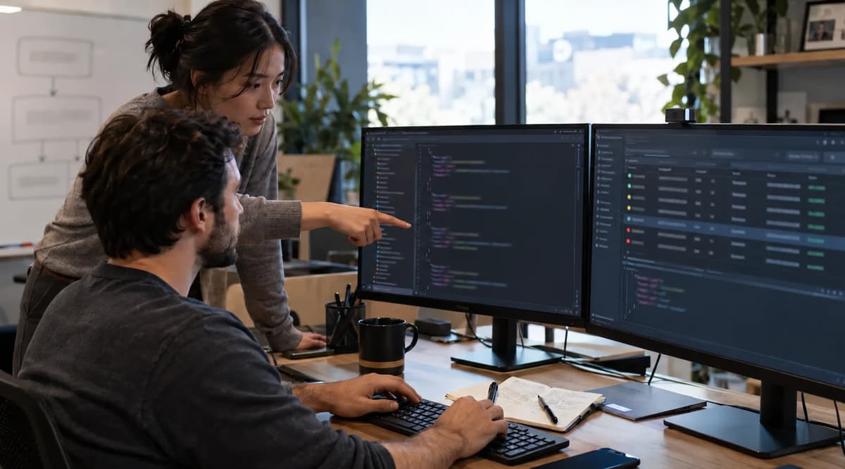 Cloud engineers comparing SNS FIFO publish requests with subscriber delivery logs on dual monitors