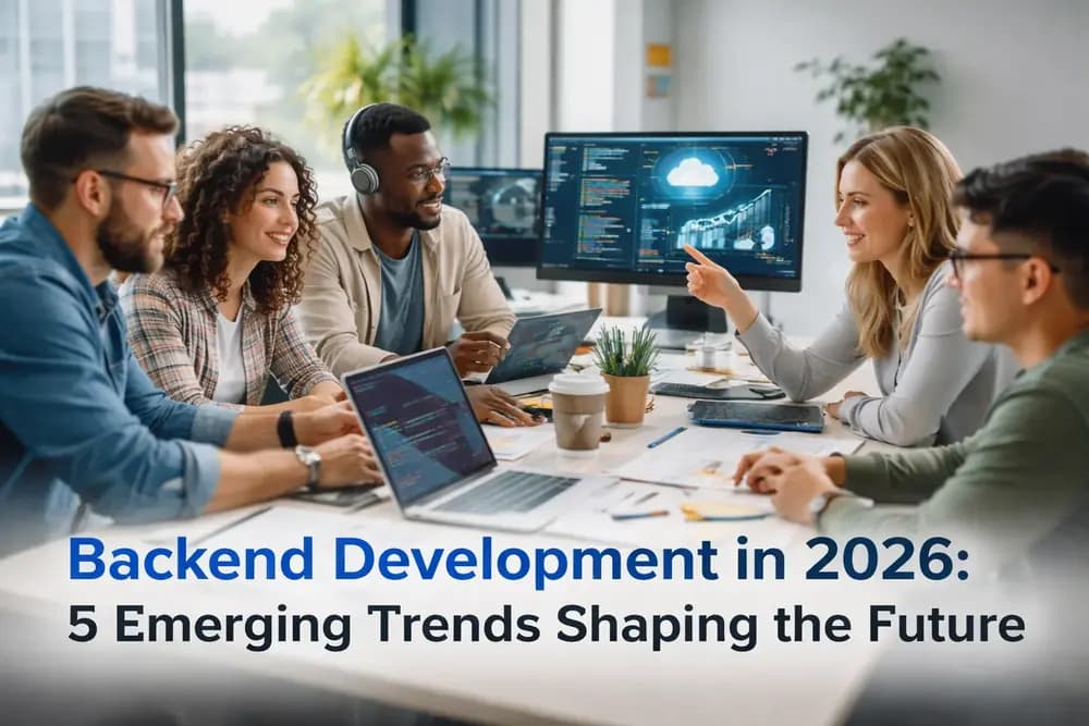 Backend developers discussing emerging backend development trends and technologies in 2026  Why this works:  Describes real humans + real action  Includes backend development naturally  Contextual (“emerging trends”, “2026”)  Excellent for Google Images + accessibility