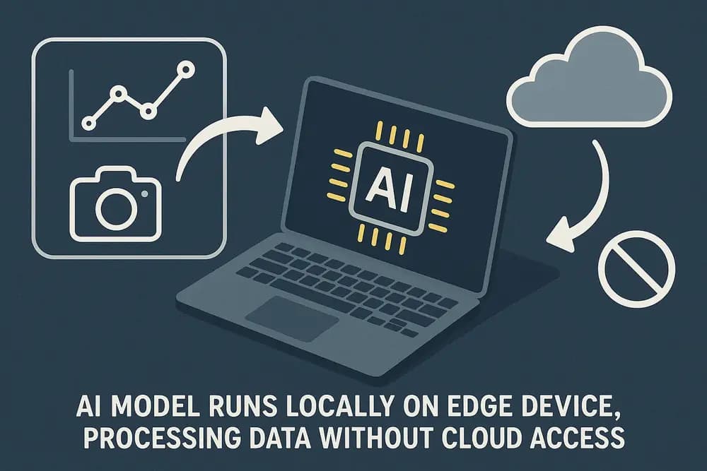 AI engineer configuring edge computing devices on a smart city dashboard with real-time analytics and IoT data flow.
